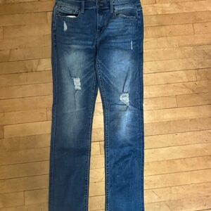 RSQ Blue Skinny Jeans with Distressed Details